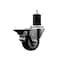 Service Caster 3'' Maroon Poly Swivel 1-3/4'' Expanding Stem Caster with Brake SCC-EX20S314-PPUB-MRN-PLB-134 - alternate 1